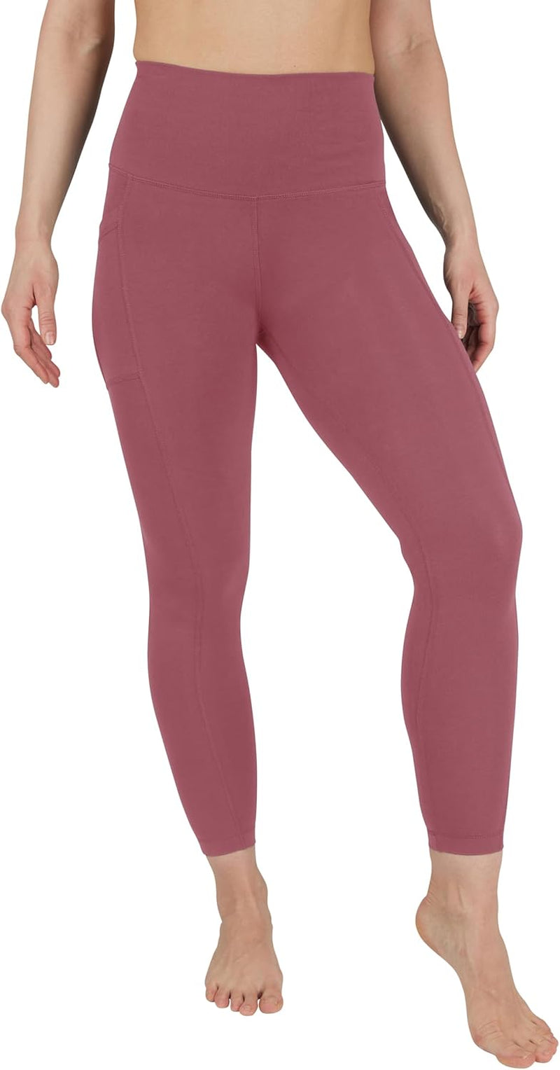 Elevate Your Comfort: High Waist Ankle Length Compression Leggings with Elastic-Free Waistband in Rouge Blush