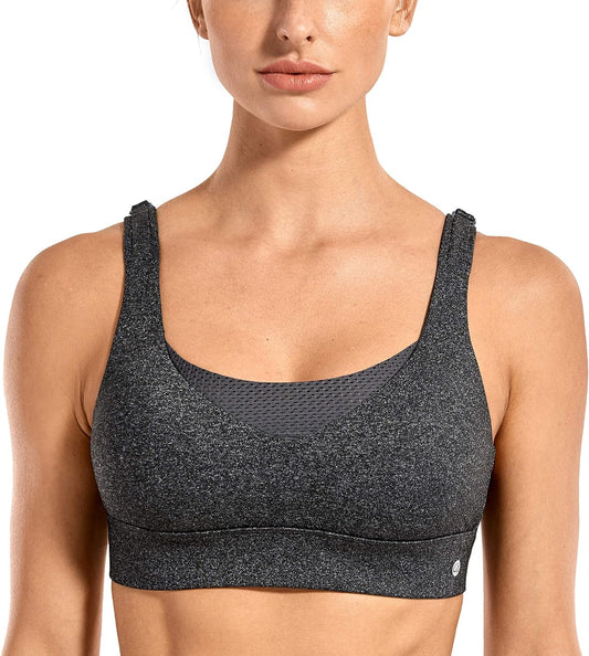 Women's High-Impact Convertible Racerback Sports Bra - Padded Wire-Free Workout Bra
