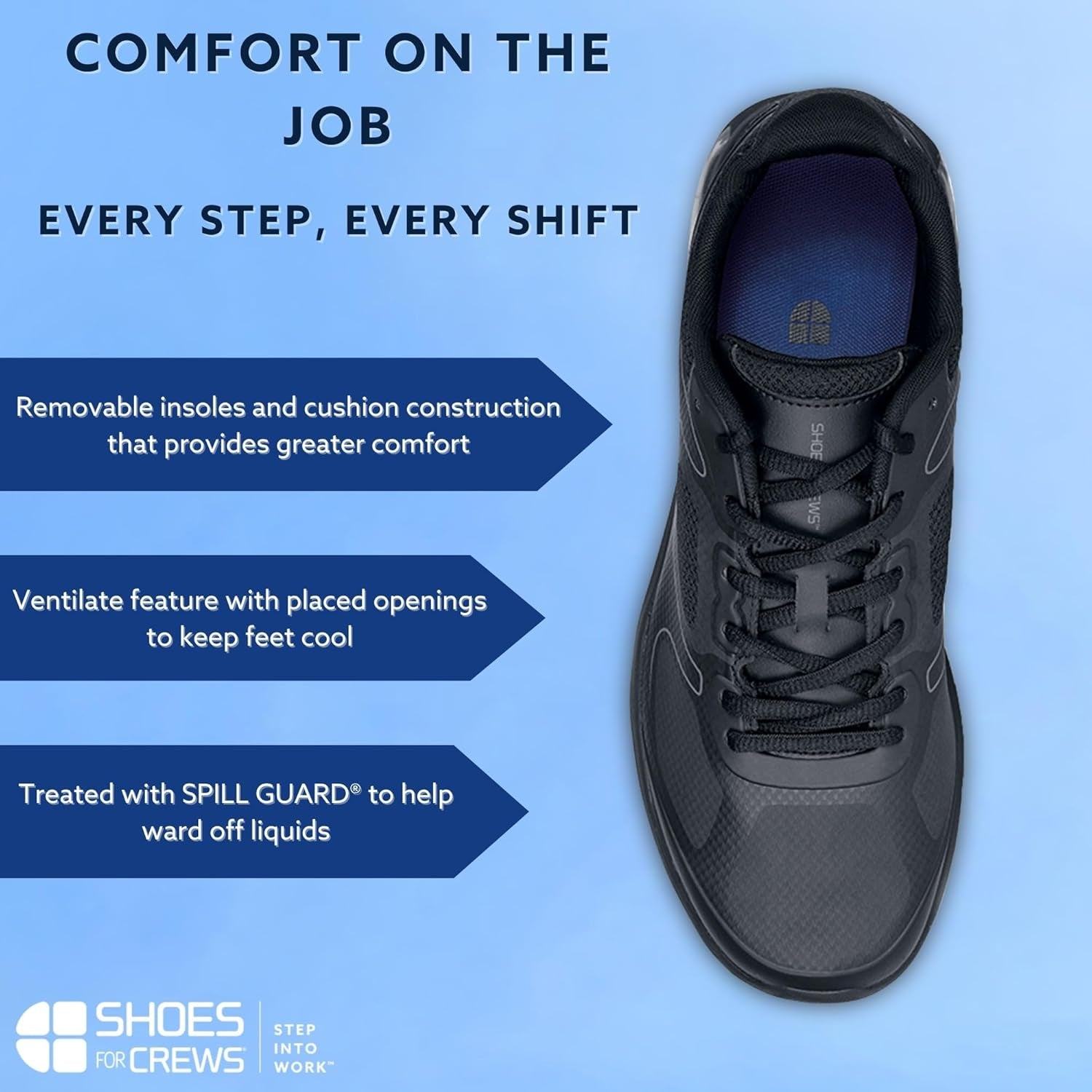 Men'S Slip-Resistant Work Sneakers - Comfortable, Breathable & Water-Resistant Shoes for Men - Ideal for Food Service, Healthcare, Retail, Maintenance & More - Evolution II