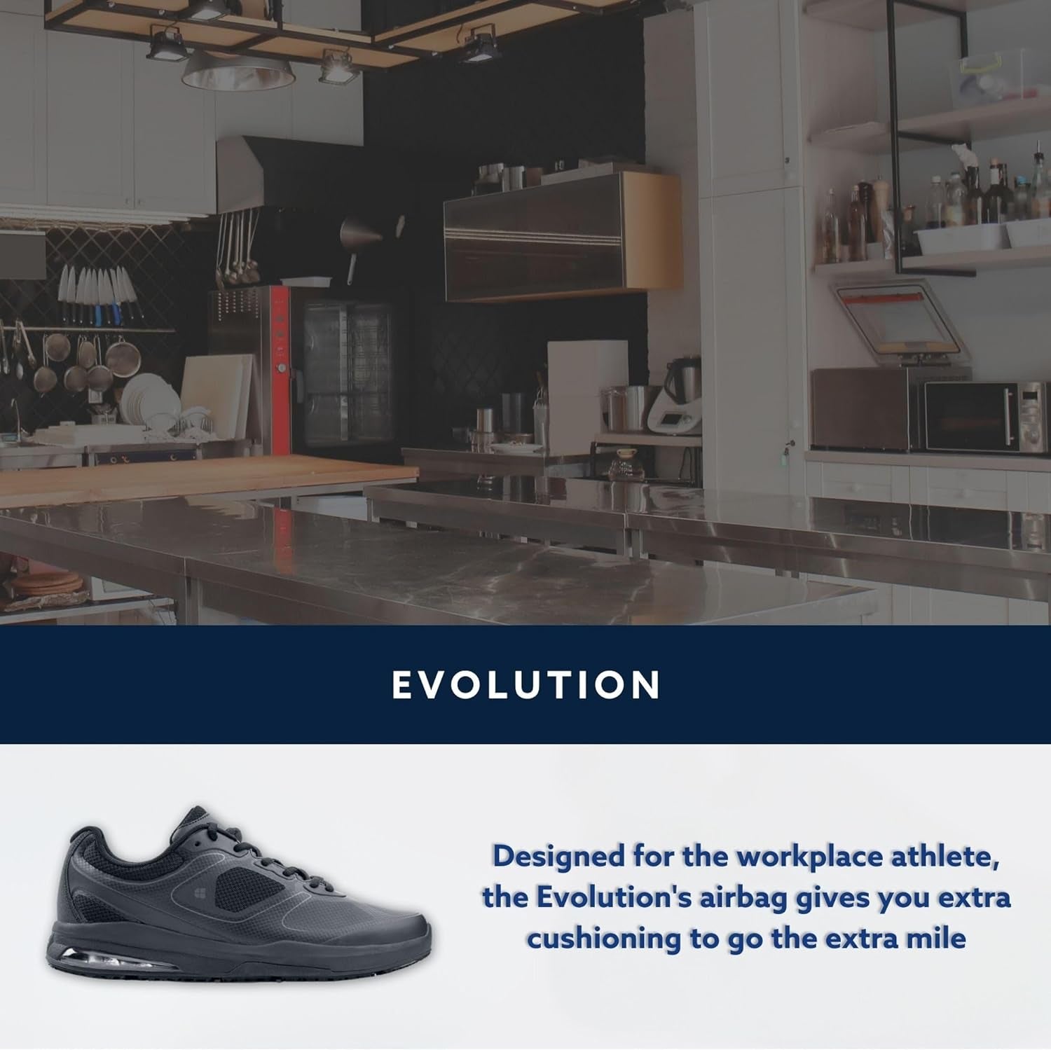 Men'S Slip-Resistant Work Sneakers - Comfortable, Breathable & Water-Resistant Shoes for Men - Ideal for Food Service, Healthcare, Retail, Maintenance & More - Evolution II