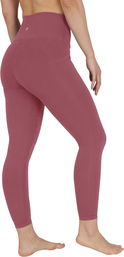 Elevate Your Comfort: High Waist Ankle Length Compression Leggings with Elastic-Free Waistband in Rouge Blush